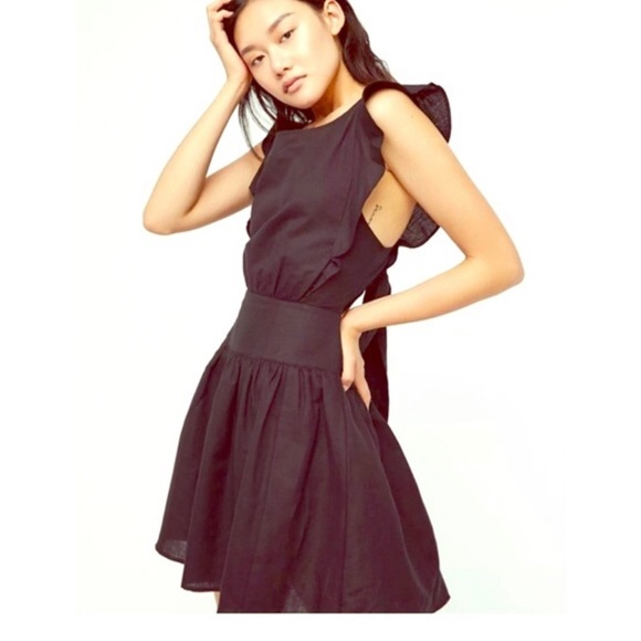 Free People Erin Black Mini Linen Dress Romper Size Women’s XS - Picture 2 of 8